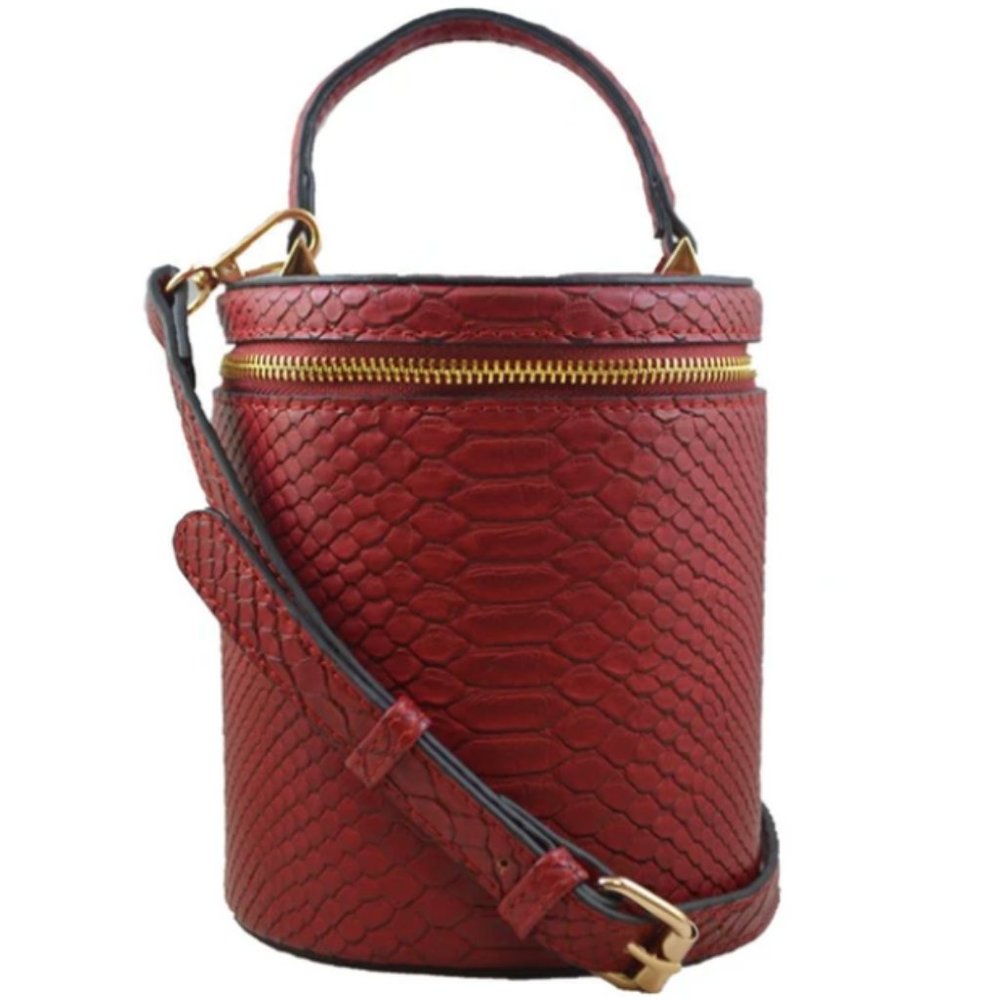 JULES KAE - Marion Bucket Bag - Red Snake